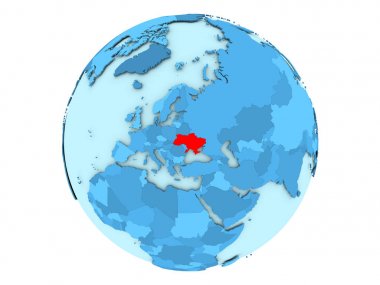 Ukrayna mavi Globe izole