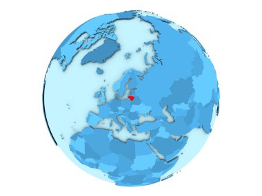 Litvanya izole mavi dünya üzerinde