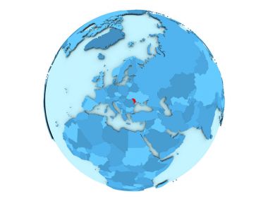 Moldova izole mavi dünya üzerinde