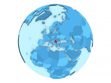 Sırbistan izole mavi dünya üzerinde