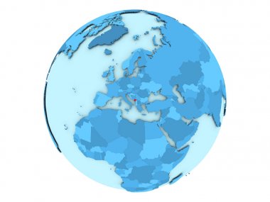 Karadağ izole mavi küre üzerinde