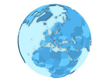 Slovenya izole mavi dünya üzerinde
