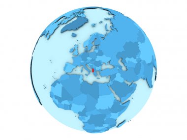 Arnavutluk izole mavi dünya üzerinde