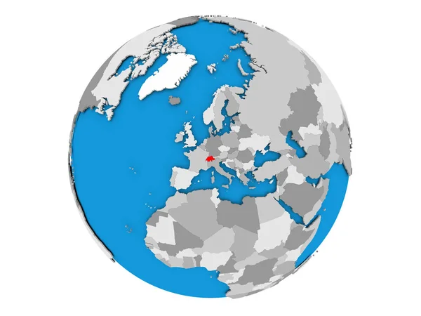 Switzerland on globe isolated — Stock Photo, Image