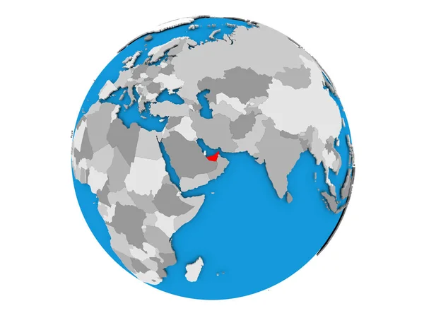 United Arab Emirates on globe isolated — Stock Photo, Image