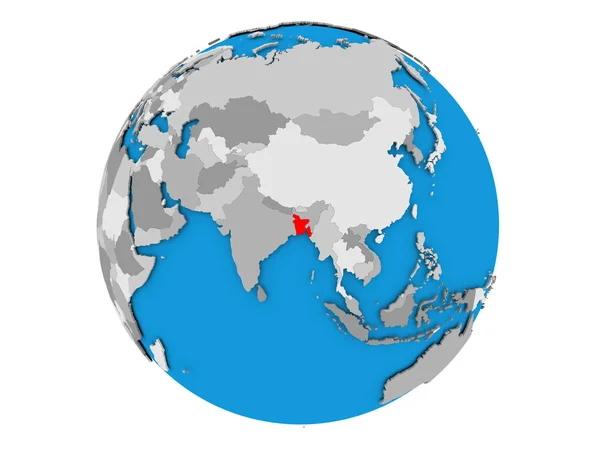 Bangladesh på globe isolerade — Stockfoto