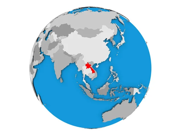 Laos sur le globe isolé — Photo