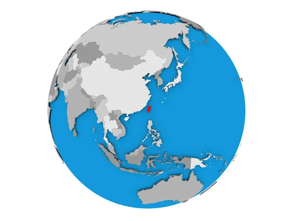 Tajwan na całym świecie na białym tle — Zdjęcie stockowe