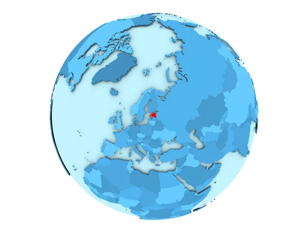 Estonya izole mavi dünya üzerinde — Stok fotoğraf