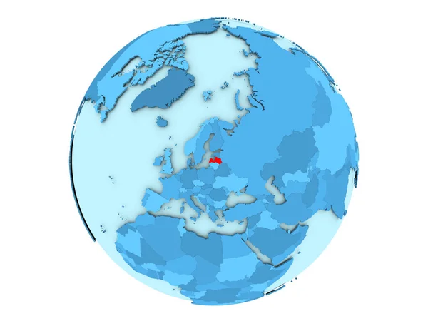 分離された青い地球にラトビア — ストック写真