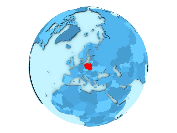 고립 된 블루 글로브에 폴란드 — 스톡 사진
