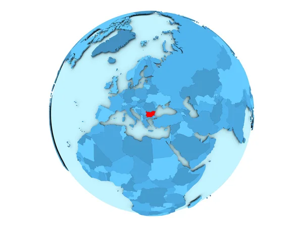 Bulgária no globo azul isolado — Fotografia de Stock