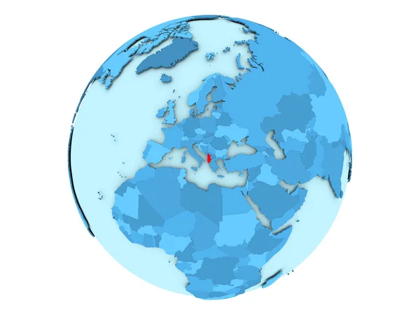 Албания на голубом шаре изолирована — стоковое фото