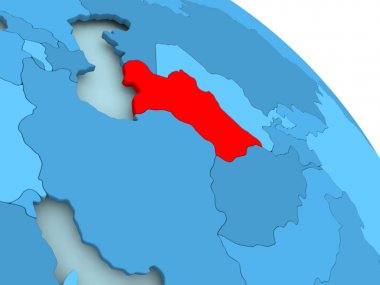 Türkmenistan mavi dünya üzerinde
