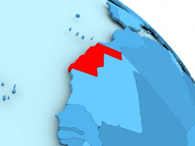 Batı Sahra mavi dünya üzerinde