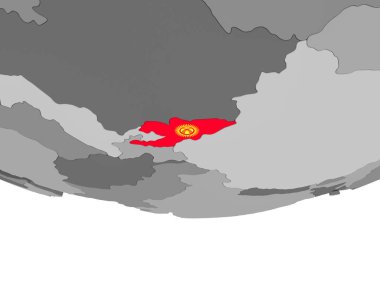 Kırgızistan bayrağı dünya üzerinde