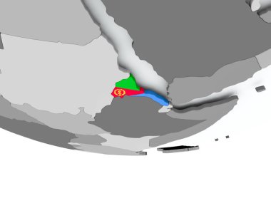 Dünya üzerinde bayrak ile Eritre