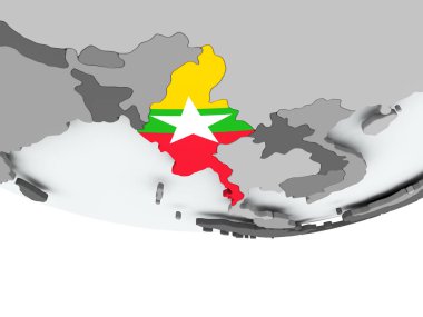 Myanmar bayrağı dünya üzerinde