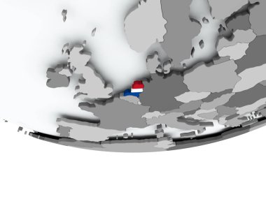 Dünya üzerinde bayrak ile Hollanda