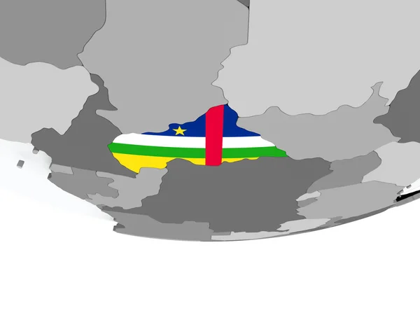 Κεντρική Αφρική με σημαία στον κόσμο — Φωτογραφία Αρχείου