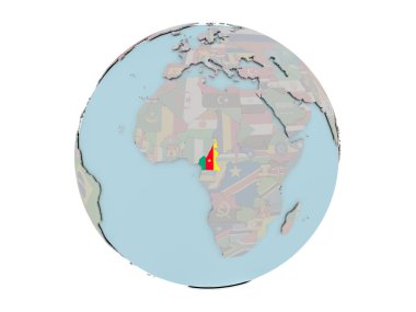 Kamerun dünya üzerinde bayrak ile