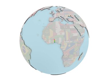 Togo dünya üzerinde bayrak ile