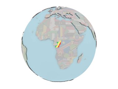 Kongo dünya üzerinde bayrak ile