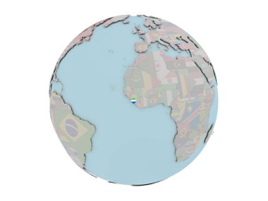 Sierra Leone dünya üzerinde bayrak ile