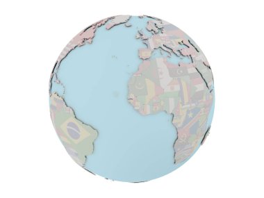 Gambiya dünya üzerinde bayrak ile