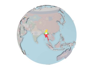Myanmar bayrağı dünya üzerinde