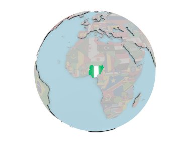 Nijerya dünya üzerinde bayrak ile