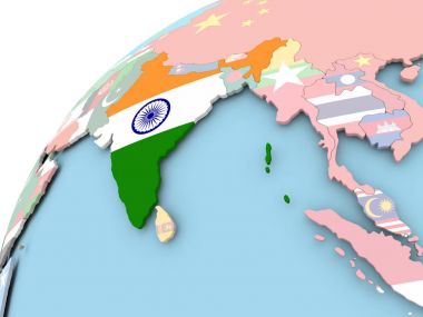 Hindistan Globe bayrak ile