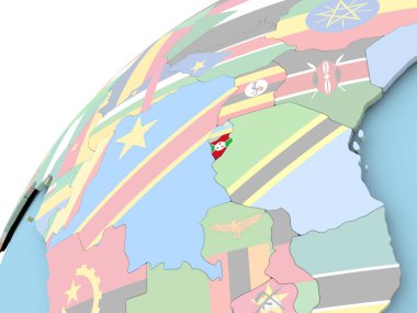 Burundi bayrağı ile dünya üzerinde