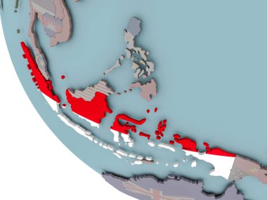 Endonezya bayrağı çizim ile