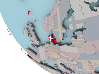 Danimarka bayrağı çizim ile