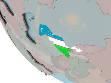 Özbekistan bayrağı çizim ile