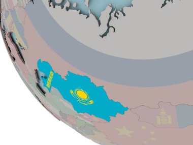 Kazakistan bayrağı çizim ile