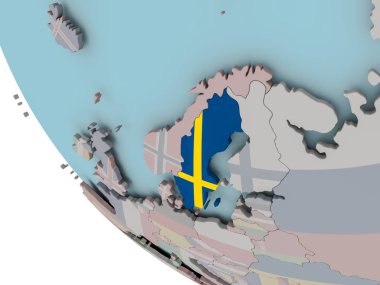 İsveç bayrağı çizim ile