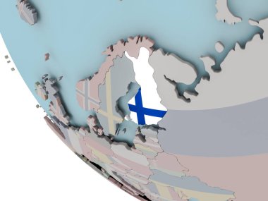 Finlandiya bayrağı çizim ile