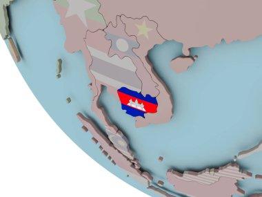 Kamboçya bayrağı çizim ile