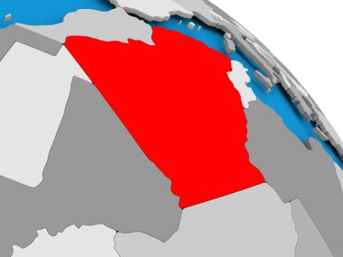 Haritada kırmızı Cezayir'de