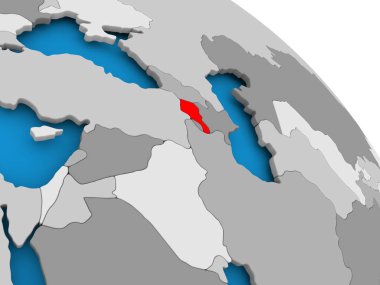 Haritada kırmızı Ermenistan'da