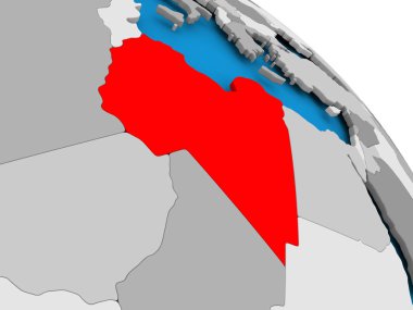 Haritada kırmızı Libya'da