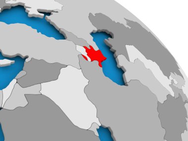 Haritada kırmızı Azərbaycanda