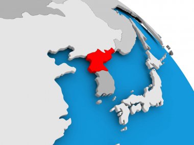 Haritada kırmızı Kuzey Kore'de