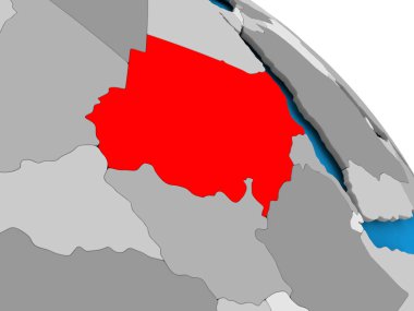 Haritada kırmızı Sudan'da
