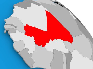 Mali haritada kırmızı '