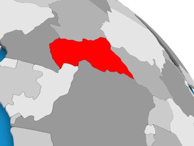 Orta Afrika'da haritada kırmızı