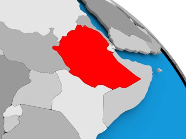 Haritada kırmızı Etiyopya'da