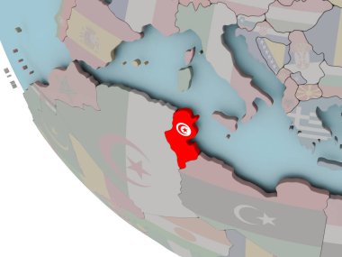 Tunus bayrağı çizim ile